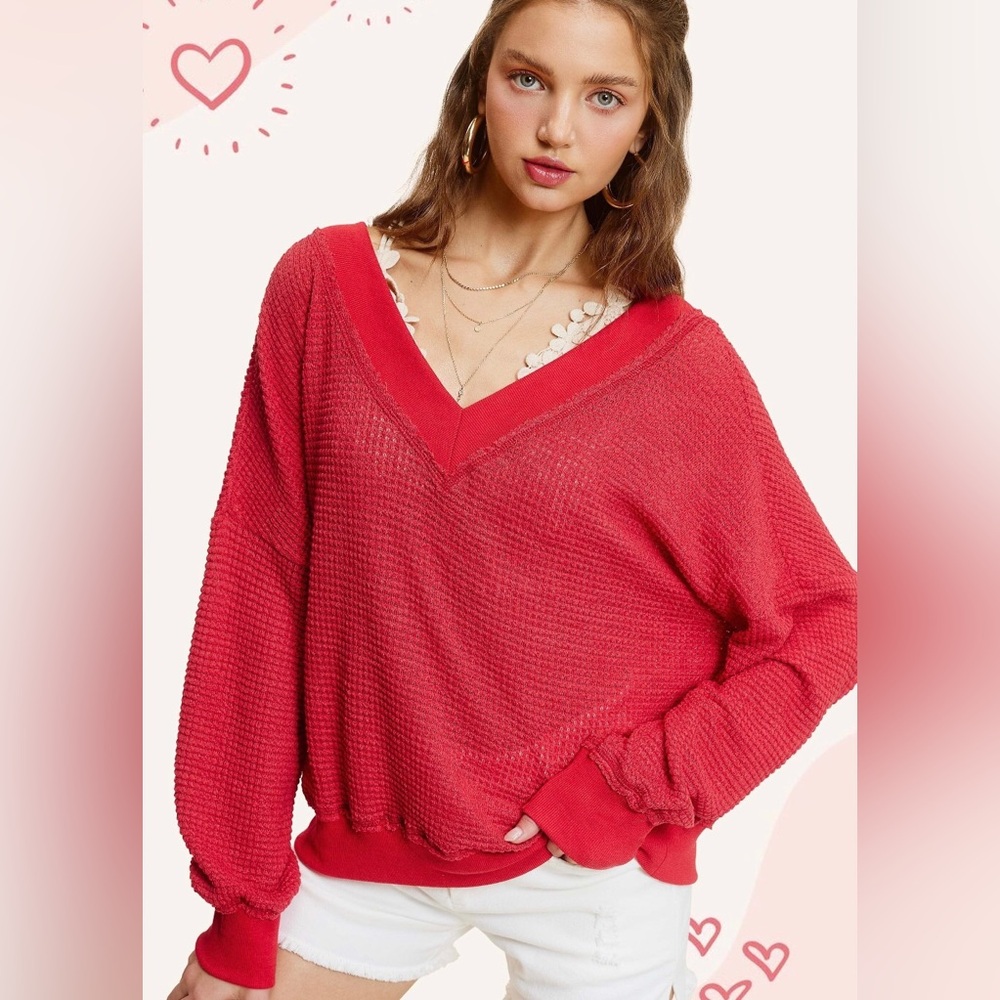 NEW COLORS!! Holly Waffle Knit Top 3 color choices!!